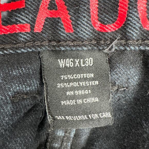 Linea Uomo Black Wash 5 Pocket Relaxed Fit Zip Fly Jeans Pants 46 x 30 - Picture 4 of 10